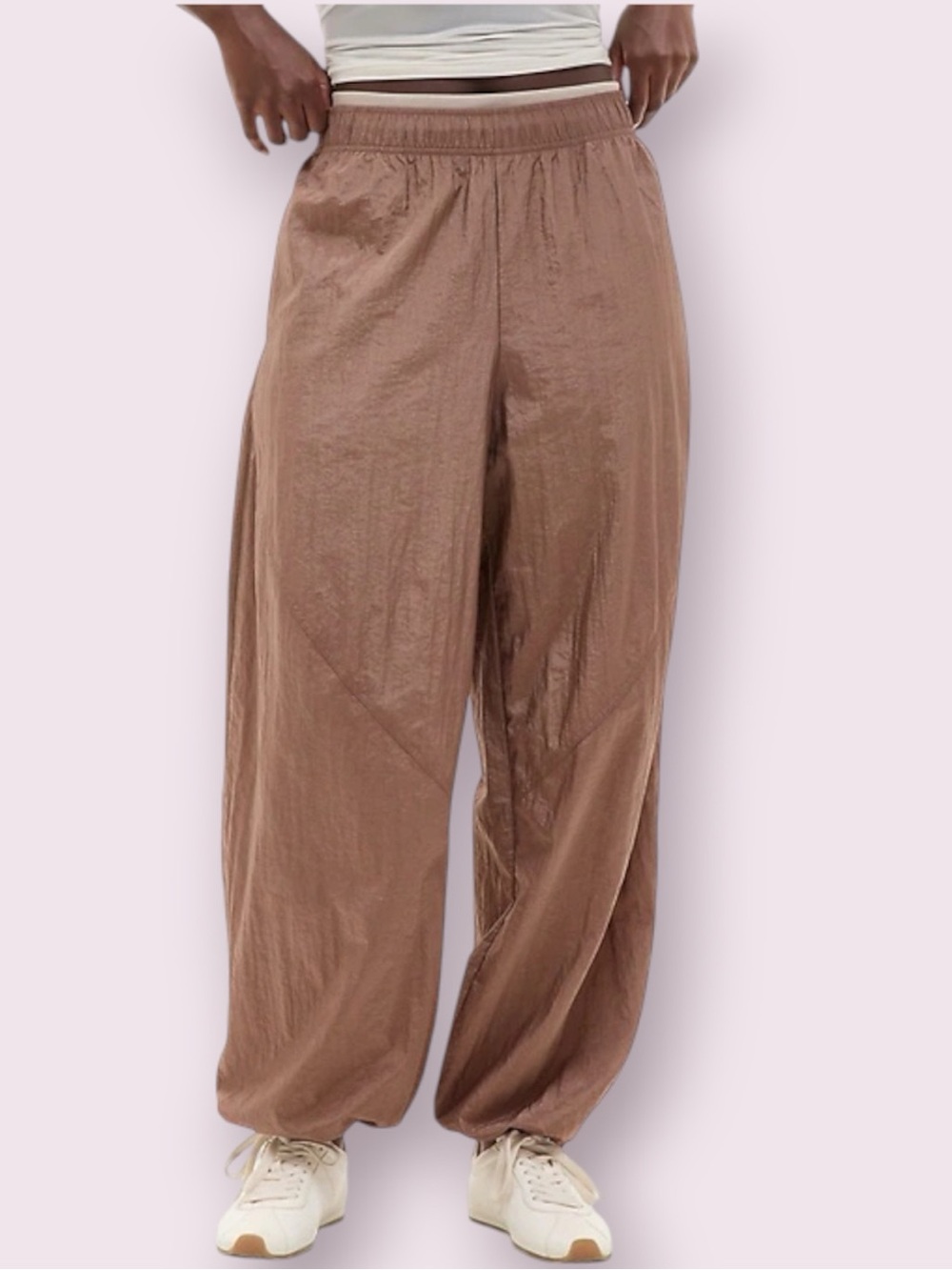 Athleta Lunar Sheen Utility Parachute Pants Auburn Brown Large